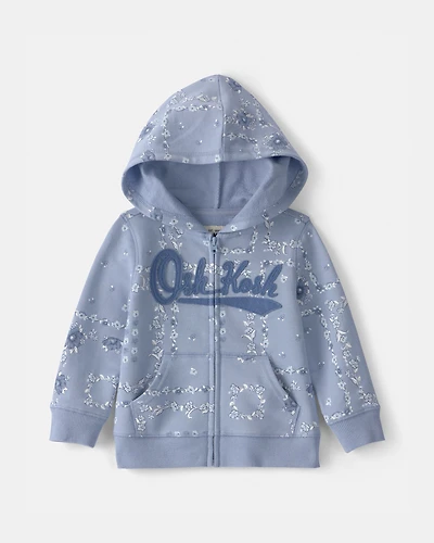Baby Girl Floral OshKosh Logo Zip-Up Hoodie