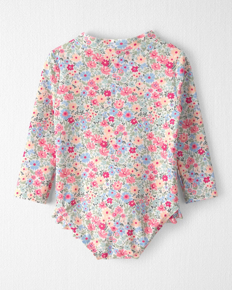 Baby Girl Recycled Rashguard Swimsuit in Meadow Mix