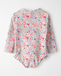 Baby Girl Recycled Rashguard Swimsuit in Meadow Mix