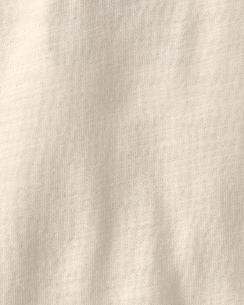 Baby Boy Henley Short-Sleeve Bodysuit - Cream/Brown