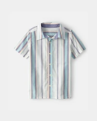 Boys Striped Short-Sleeve Button-Down Shirt