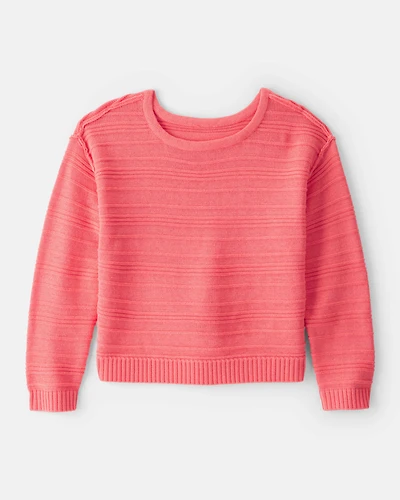 Girls Long-Sleeve Sweater - Coral