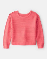 Girls Long-Sleeve Sweater - Coral