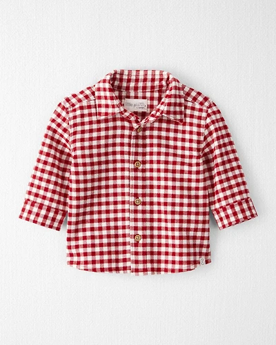Baby Boy Plaid Organic Cotton Button-Front Flannel Shirt