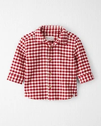 Baby Boy Plaid Organic Cotton Button-Front Flannel Shirt