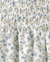 Toddler Girl Smocked Dress Made with Organic Cotton in Spring Bloom Print