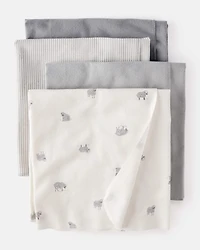 Baby 4-Pack Sheep Blanket - White