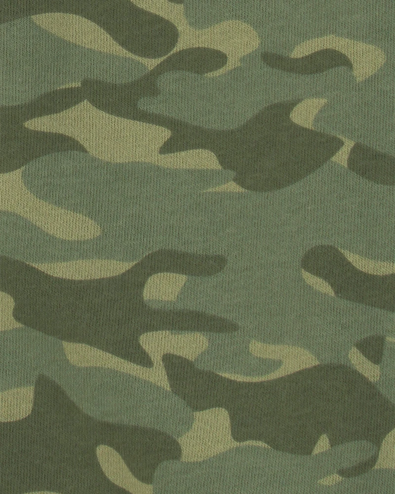 Boys Camo Zip-Up Hoodie - Green