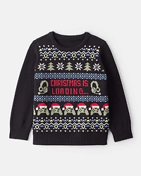 Boys Fair Isle Long-Sleeve Sweater - Black