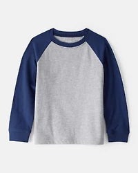 Toddler Boy Long-Sleeve Raglan Tee - Grey