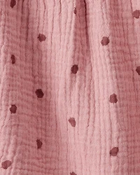 Baby Girl 2-Piece Acorn Print Short-Sleeve Dress Set - Pink