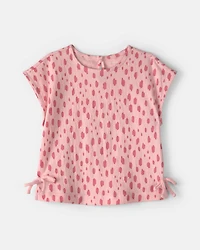Girls Dots Short-Sleeve Top - Pink