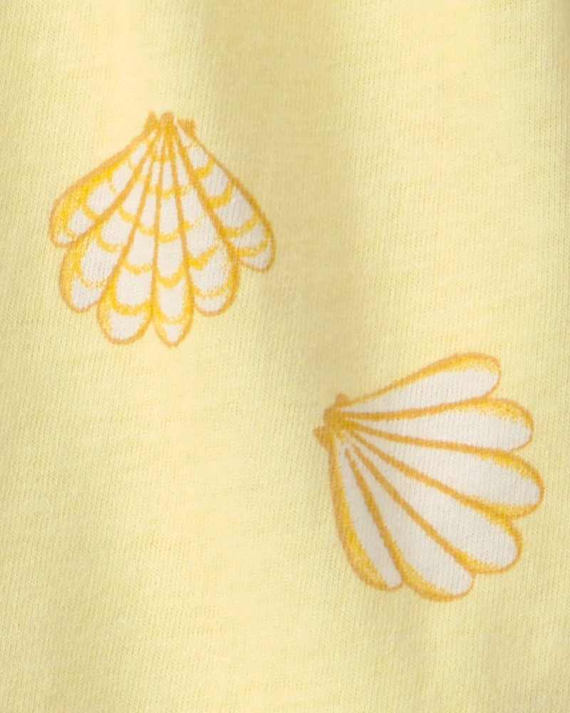 Baby Girl 2-Piece Shell Top & Short Set - Yellow/White