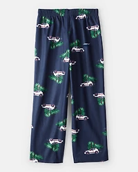 Kid Christmas Cars Loose Fit Pajama Pants - Navy