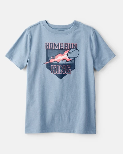 Boys Home Run Baseball Short-Sleeve Graphic Tee - Blue