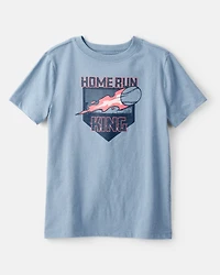 Boys Home Run Baseball Short-Sleeve Graphic Tee - Blue