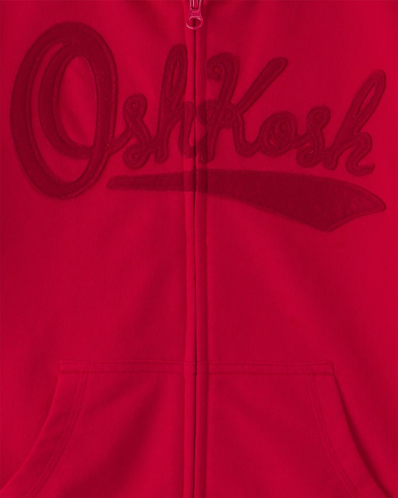 Kids OshKosh Logo Zip-Up Hoodie - Red