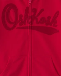 Kids OshKosh Logo Zip-Up Hoodie - Red