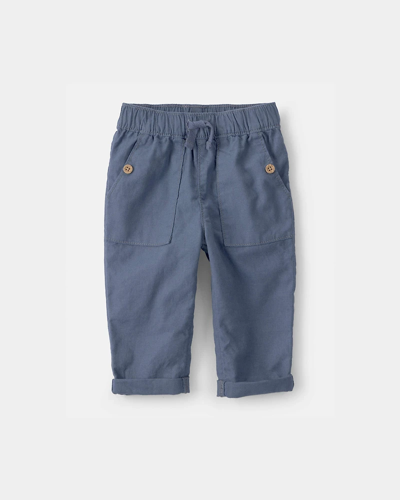 Baby Boy 2-Piece Plaid Shirt & Pant Set - Blue