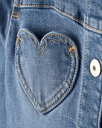 Girls Heart Denim Jacket - Blue