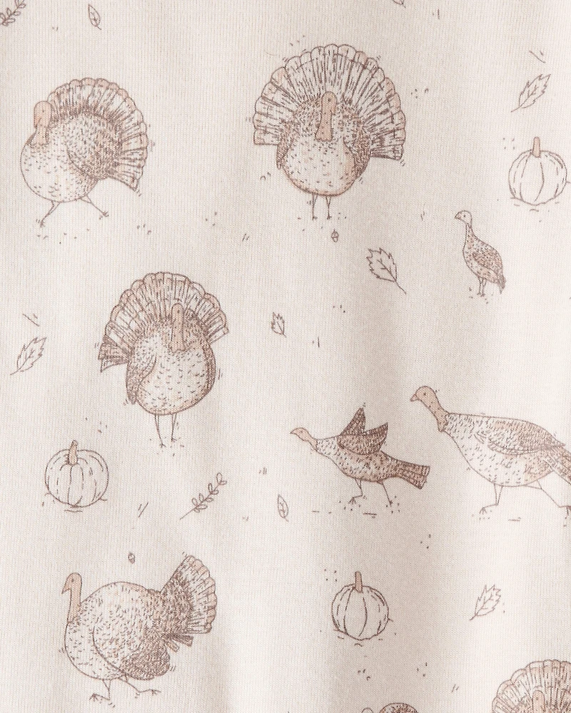 Toddler Organic Cotton Pajamas in Turkey Trot Print