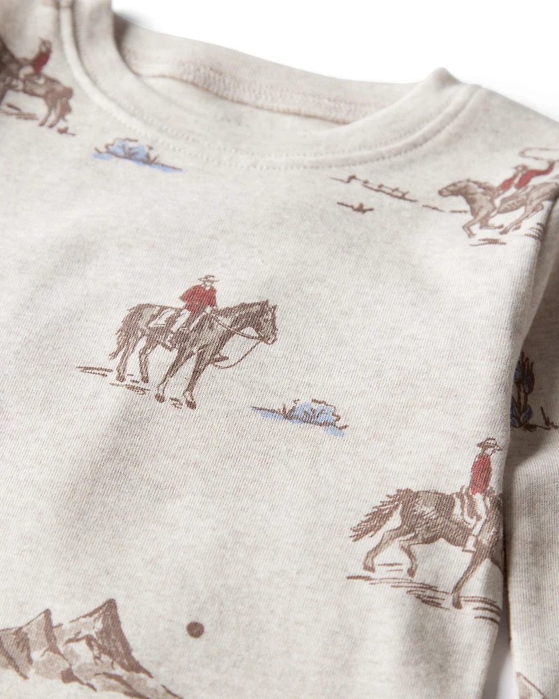 Toddler Organic Cotton Pajamas in Western Rodeo Print