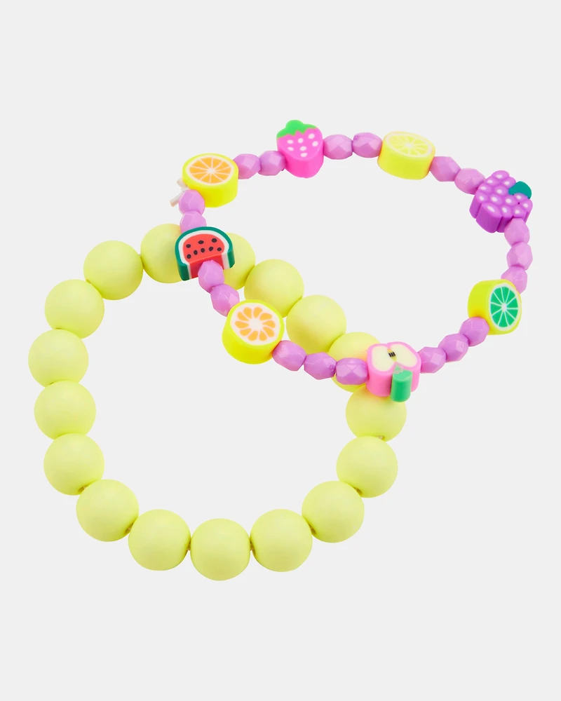 2-Pack Fruit Beaded Bracelets