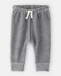 Baby Boy 2-Piece Ribbed Pullover Sweatshirt & Pants Set - Grey