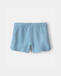Baby Boy Shark French Terry Shorts - Blue