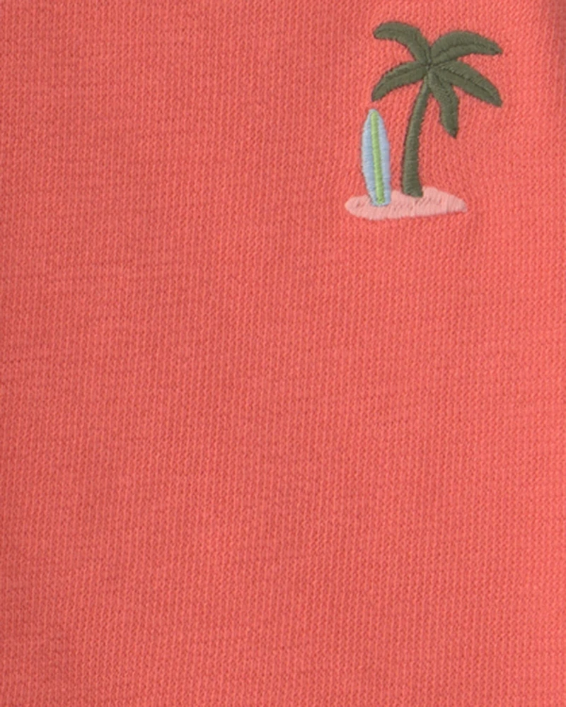 Baby Boy 3-Piece Palm Tree Top & Short Set - Coral