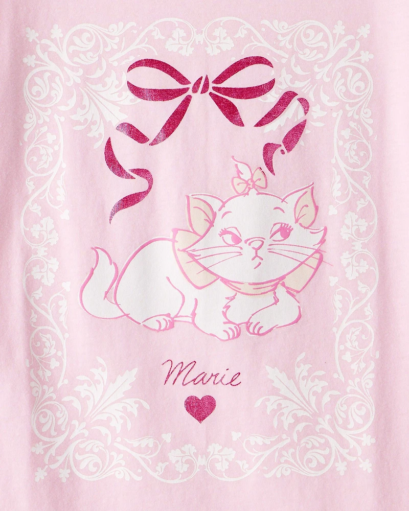 Girls Marie Cat Short-Sleeve Graphic Tee - Pink