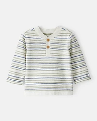 Baby Boy Long-Sleeve Stripe Fashion Top - Grey