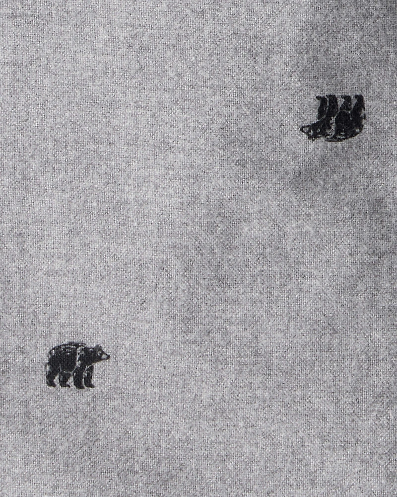 Toddler Boy Bear Print Dress Pants - Grey