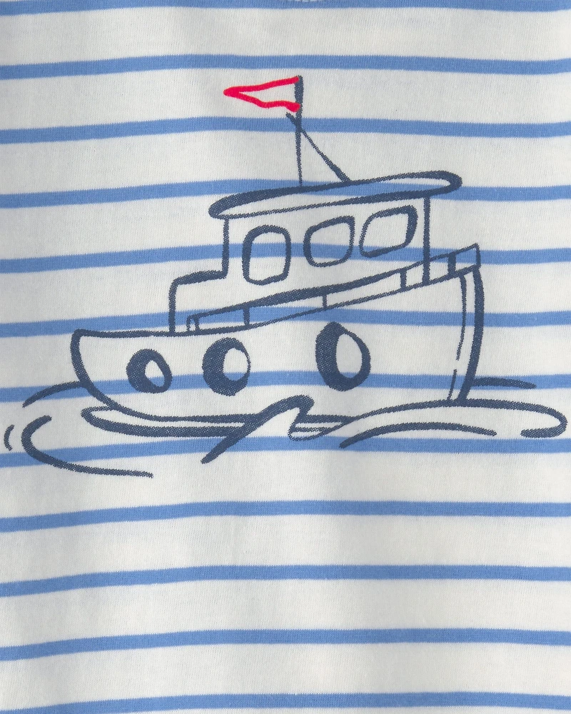 Baby Boy 3-Piece Nautical Short-Sleeve Tops & Short Set - Blue