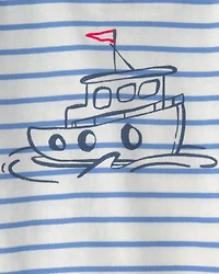 Baby Boy 3-Piece Nautical Short-Sleeve Tops & Short Set - Blue