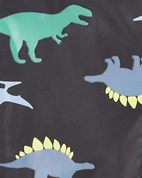Toddler Boy Dinosaur Color Changing Rain Jacket - Grey
