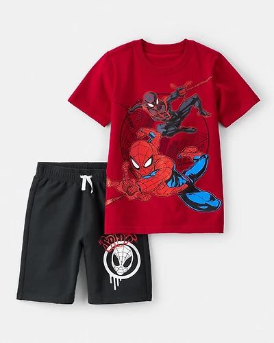 Boys 2-Piece Spider-Man Outfit Set - Red/Black