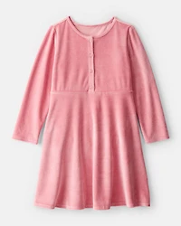 Girls Cozy Rib Dress - Pink