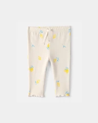 Baby Girl Lemon Rib Pants - Ivory