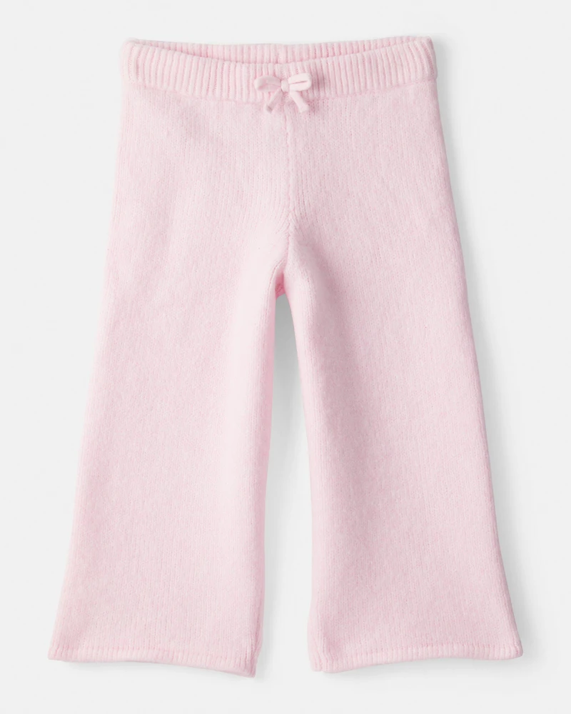 Toddler Girl Wide-Leg Sweater Knit Pants - Pink