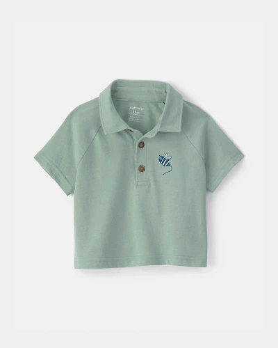 Baby Boy Bumble Bee Short-Sleeve Polo Shirt - Green