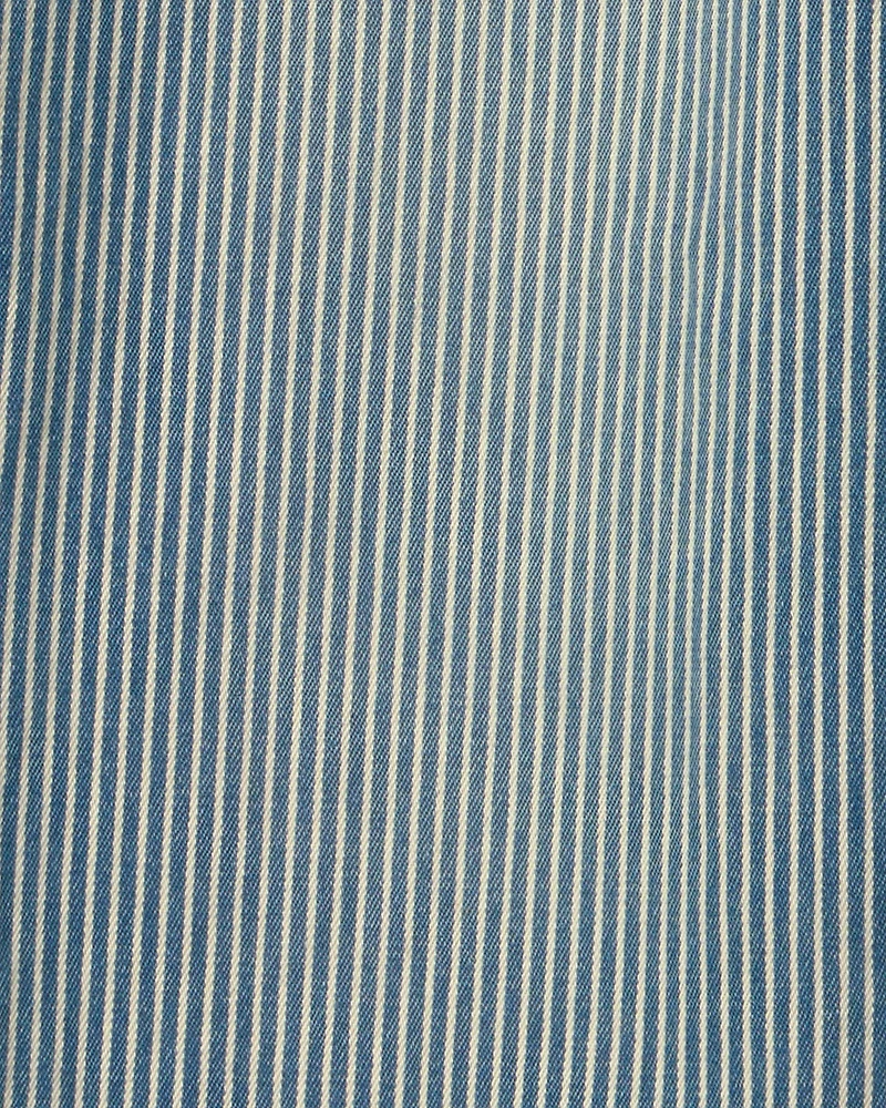 Boys Hickory Stripe Denim Baggy Jeans - Light Wash
