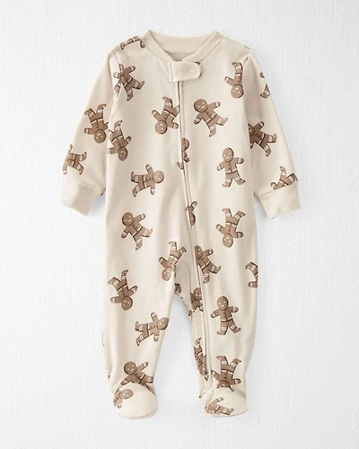 Baby Organic Cotton Sleep & Play in Gingerbread Cookie Pajamas