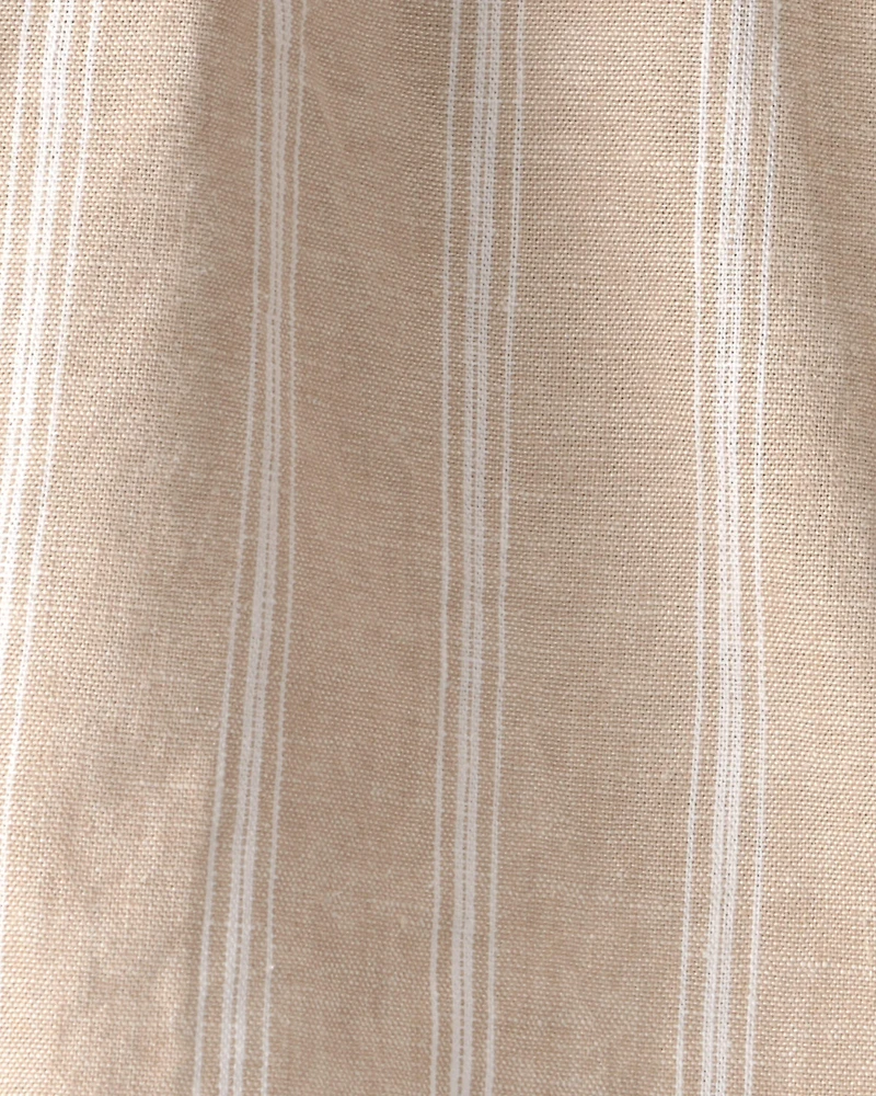 Baby Girl Stripe Sleeveless Dress - Khaki/Ivory