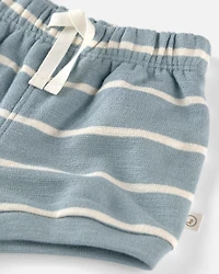 Baby 2-Piece Organic Cotton Top & Short Set in Stripes