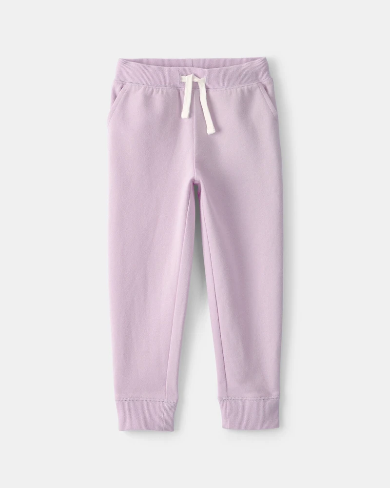 Toddler Girl Drawstring Knit Joggers - Purple