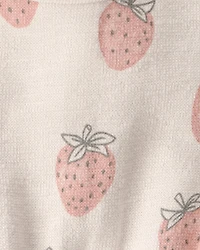 Baby Girl Organic Cotton Romper in Strawberry Print