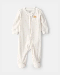 Baby Sunshine 2-Way Zip Sleep & Play Pajama - White