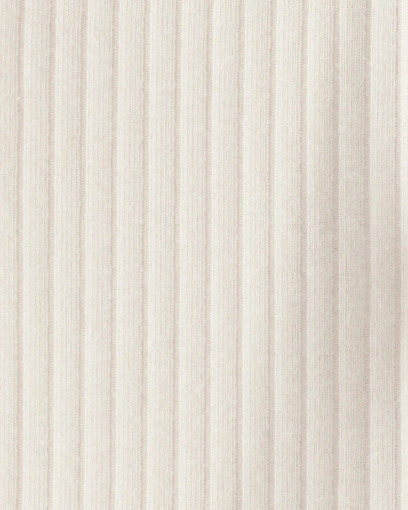 Baby Girl Rib Pull-On Stretch Flare Leggings - Cream