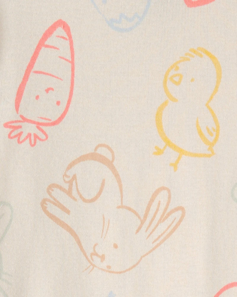 Baby Easter Bunny 100% Cotton Snug Fit 2-Piece Pajamas Set - Cream